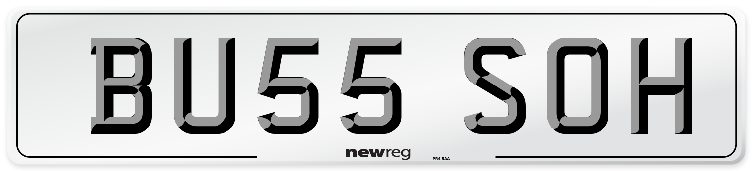 BU55 SOH Number Plate from New Reg